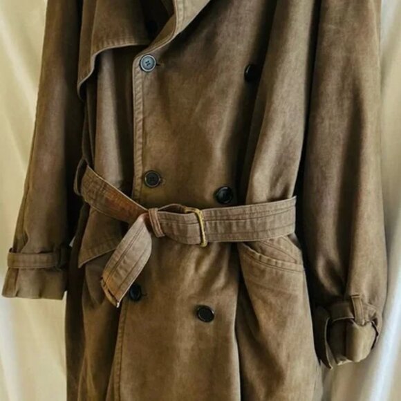 Neiman Marcus Couture Trench Coat with Belted Cuffs and Epaulettes - Picture 2 of 15